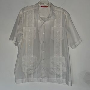 Chispa Cuban Dress Shirt White with embroidery size XXL/2XL
